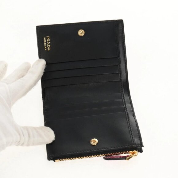 PRADA Bifold Wallet Leather Pink Auth 136570V - Picture 10 of 16